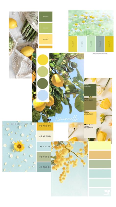 Green Yellow Wedding Colors, Yellow Mint Color Palette, Sage Yellow Color Palette, Light Blue Green Yellow Color Palette, Light Yellow Color Combinations, Lemon Yellow Color Palette, Yellow Blue Green Color Palette, Wedding Yellow Color Schemes, Yellow Combination Color