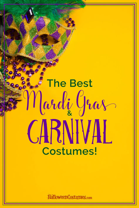 It's time to party! If you love to dress up for Mardi Gras and Carnival events, check out these fun costume ideas. How To Dress For Mardi Gras Party, Mardi Gras Costume Diy, Carnival Costumes Ideas Women Outfit, Diy Mardi Gras Outfit, Mardi Gras Party Costume, Carnivale Costume, Rio Carnival Costumes, Mardi Gras Attire, Fun Costume Ideas