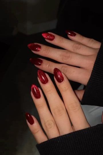 Velvet Nail Trends, Velvet Nails | 2024 Nail Trends, cat eye nails, velvet nails, grey velvet nails, red velvet nails Velvet Nails, Milky Nails, Colorful Nails, Thanksgiving Nails, Sparkle Nails, Cat Eye Nails, Red Nail, Nail Idea, Xmas Nails