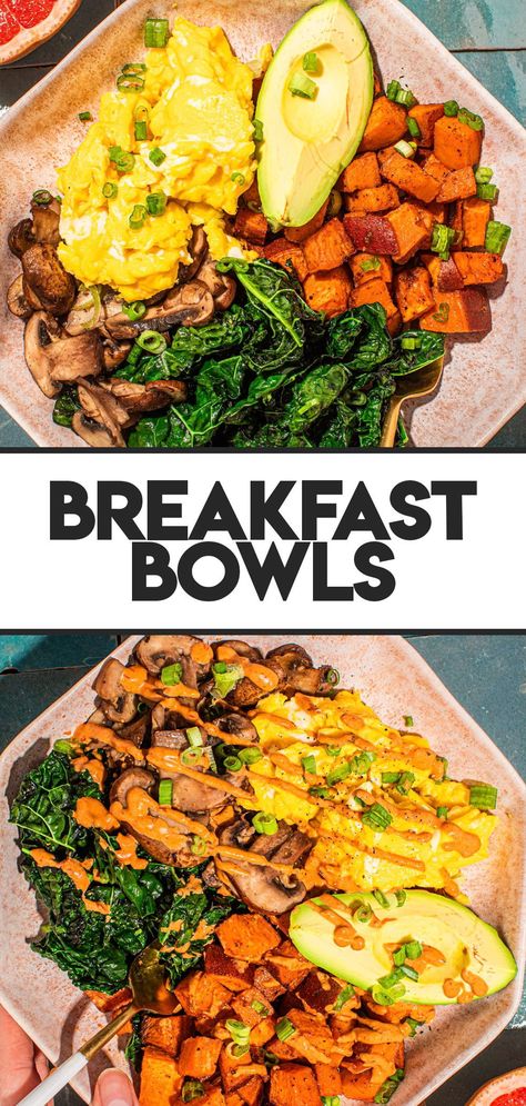 Incorporating Veggies In Breakfast, Sweet Potato Bowl Recipes Breakfast, Paleo Hot Breakfast, Sweet Potato Breakfast Bowl Meal Prep, Sweet Potato Breakfast Bowl Eggs, Savory Breakfast Meal Prep Ideas, Sweet Potato Macro Bowl, Paleo Breakfast Bowl, Veggie Packed Breakfast