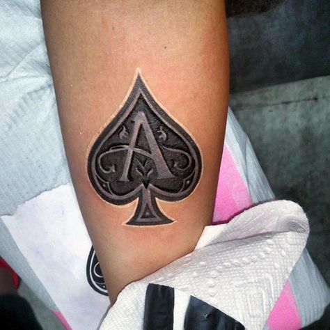 24 Awesome Ace Of Spades Tattoos With Powerful Meanings Captain America Tattoo, Spades Tattoo, Ace Of Spades Tattoo, Spade Tattoo, Ace Tattoo, Tattoo Band, Red Tattoo Ideas, A Playing Card, Tattoos Pictures