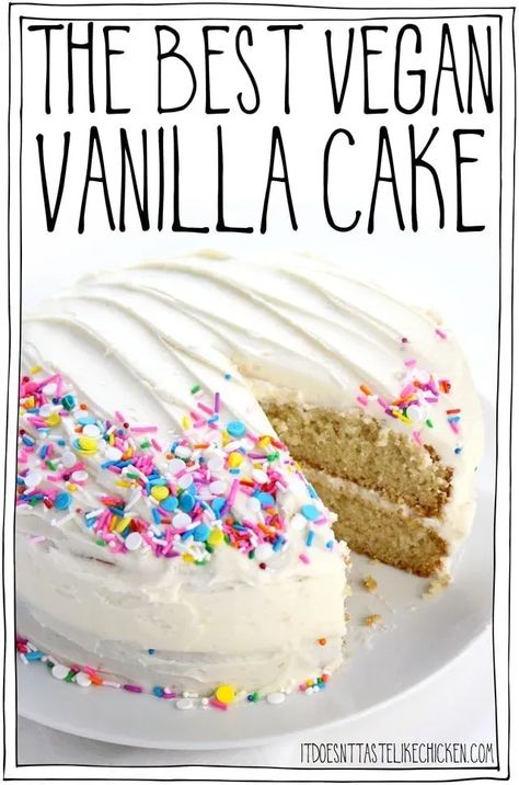 Vegan Vanilla Cupcakes, Vegan Vanilla Cake, Healthy Vegan Dessert, Cheesecake Vegan, Vegan Birthday Cake, Coconut Dessert, Vegan Chocolate Cake, Vegan Cake Recipes, Vanilla Cake Recipe