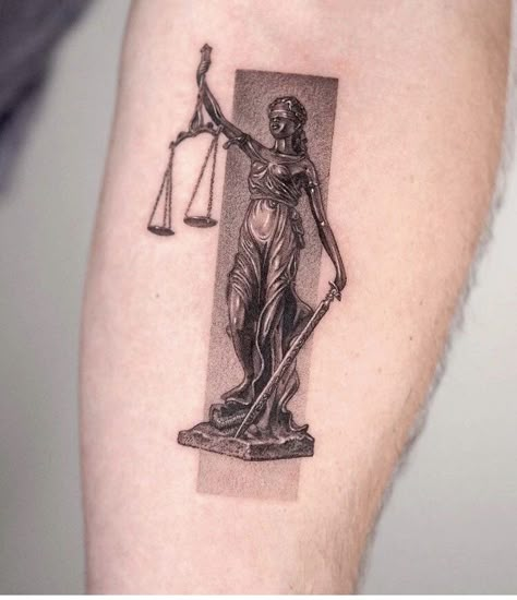 Statue Of Justice Tattoo, Metallica Tattoo Sleeve, Metallica Tattoo, Justice Tattoo, Balance Tattoo, Tarot Tattoo, Card Tattoo Designs, Statue Tattoo, Wrist Tattoos For Guys