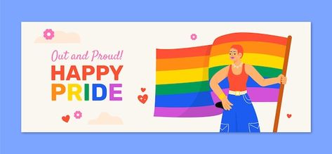 Social media cover template for pride mo... | Free Vector #Freepik #freevector #bisexual #lgbtqia #lgbt #pride-month About Social Media, Cover Template, Lgbt Pride, Pride Month, Vector Photo, Graphic Resources, Vector Free, Social Media, Media