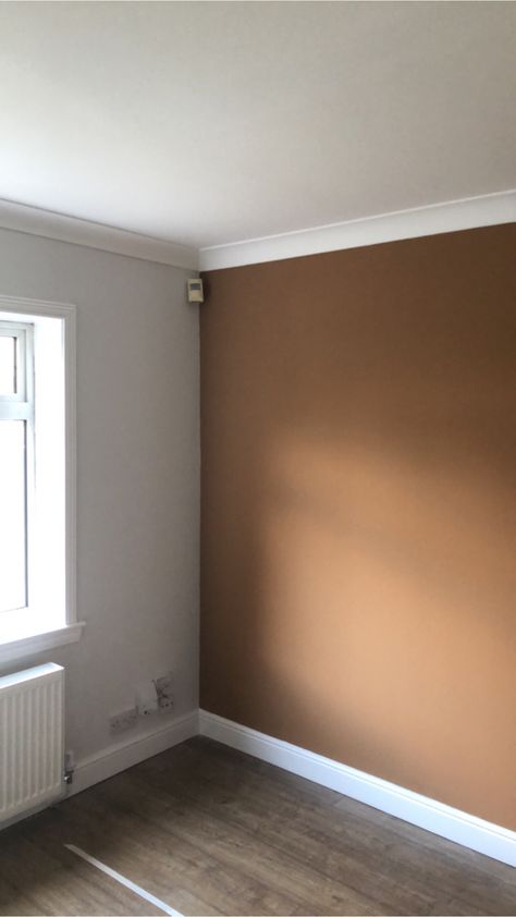 Light Brown Accent Wall, Brown Wall Paint Colors, Chocolate Wall Paint, Cinnamon Walls, Brown Painted Room, Brown Wall Room, Brown Painted Walls, Room With Brown Walls, Hall Painting Wall Colors