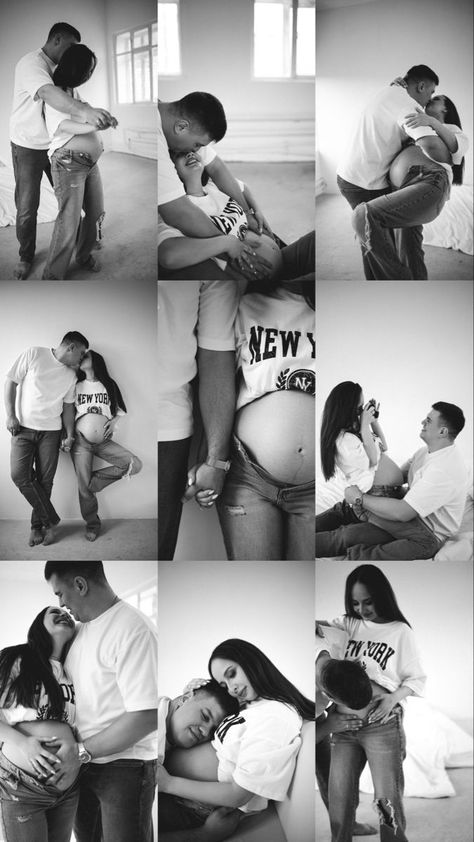 Unique Maternity Pictures With Husband, Diy Maternity Photos At Home, Couple Pregnancy Pictures, Diy Maternity Photos, Home Maternity Photography, Baby Bump Photoshoot, Maternity Studio Photoshoot, Studio Maternity Photos, Baby Bump Pictures