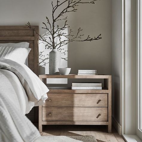 Charging Nightstand, Wood Canopy Bed, Queen Canopy Bed, Wood Armoire, Queen Upholstered Bed, Primary Suite, Solid Wood Bed, Bedrooms Decor, Wood Bedroom