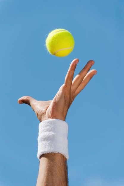 Photo serving tennis ball. close-up of m... | Premium Photo #Freepik #photo #action #outdoor-sports #tennis #competition Tennis Court Product Photography, Tennis Product Photography, Tennis Action Shots, Tennis Balls Aesthetic, Tennis Campaign, Tennis Branding, Tennis Ideas, Tennis Photoshoot, Paddle Tennis