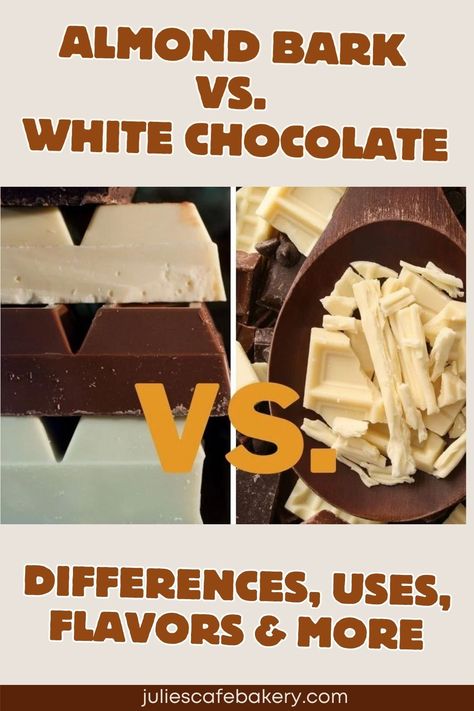 Almond Bark vs. White Chocolate: Differences & Uses White Almond Bark Recipes, Vanilla Bark Recipes, White Chocolate Bark Recipes, Almond Bark Recipes, Chocolate Nuts Clusters, Christmas Bark Recipes, Almond Clusters, Chocolate Bar Recipe, White Almond Bark