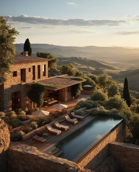 Tuscany Dream Home Private Swimming Pool Modern Italian Villa, Modern Tuscan Home, Tuscany House, Modern Tuscan, Villa Exterior, Tuscany Style, Tuscan Style Homes, Italian Farmhouse, Beautiful Villa