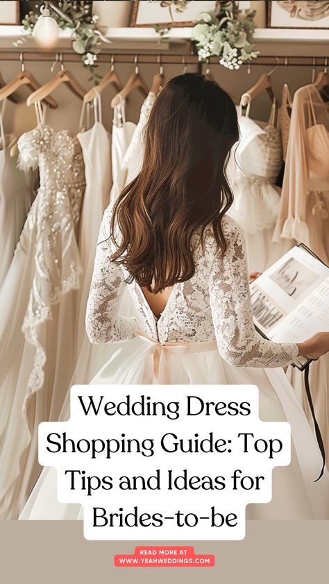 A bride-to-be looking at wedding dresses in a bridal shop, surrounded by a variety of gowns in different styles and fabrics. How To Find The Perfect Wedding Dress, Wedding Dress Appointment Tips, How To Choose A Wedding Dress, Wedding Dress Tips, How To Pick A Wedding Dress, What To Wear Wedding Dress Shopping, Ideas For Wedding Dress, Wedding Dress Shopping Tips, Tips For Wedding Dress Shopping