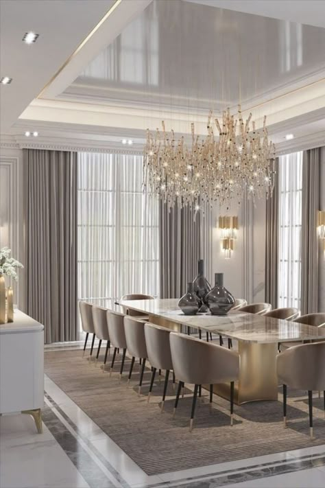 Dining Room Design Luxury, Room Design Luxury, Dinning Room Design, Dining Room Interiors, Luxury Dining Room, Elegant Dining Room, Modern Kitchen Design Luxury, Luxury Dining, Elegant Dining