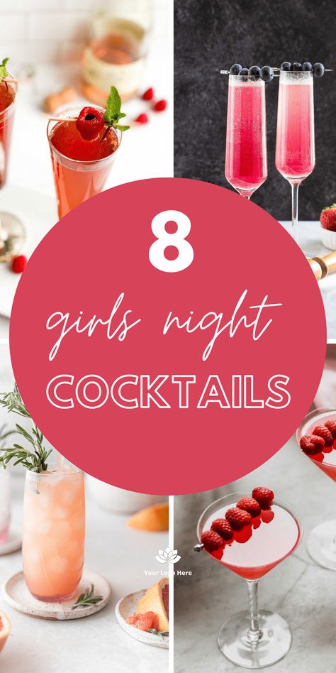 Best Drinks For Girls Night - White Kitchen Red Wine Friend Cocktail Night, Fun Mixed Drinks Alcohol Girls Night, Cocktail Night Recipes, Mocktails Girls Night, Ladies Night Drink Ideas, Drinks For Girls Night Alcohol, Girls Night Cocktail Recipes, Girls Night Cocktails Easy, Ladies Night Cocktails