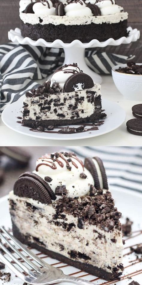 Oreo Dort, Baked White Chocolate Cheesecake, Oreo Torte, Oreo Cheesecake Recipes, No Bake Oreo Cheesecake, Resipi Kek, Oreo Recipes, Oreo Crust, Oreo Dessert