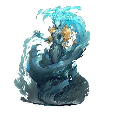 Epic High Detailed Water Elemental: High Fantasy Magic and Roleplay games Dnd Water Elemental, Male Water Elemental, Water Spirit Fantasy Art, God Of Water Fantasy Art, Fantasy Elemental Art, Water People Art, Water Elemental Art, Water God Character Design, Water Elemental Aesthetic