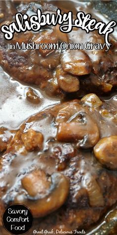 Salisbury Steak in Mushroom Onion Gravy is loaded with flavor, mushrooms, in a delicious homemade gravy and is a family favorite. Mushroom Onion Gravy, Best Salisbury Steak Recipe, Hamburger Steak Recipes, Homemade Salisbury Steak, Hamburger Steak And Gravy, Swiss Steak, Resep Smoothie, Salisbury Steak Recipes, Easy Steak Recipes