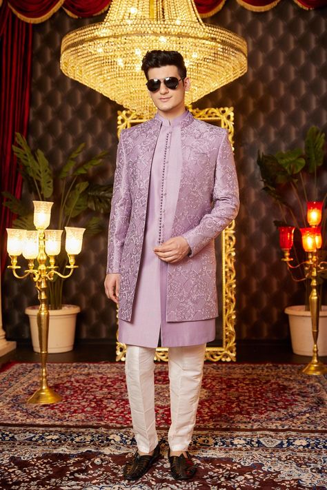 Premium Indo-Western for Men Traditional Outfit for Grooms Wedding Attire for Classy Look Silk Jodhpuri Sherwani for Grooms Ethnic Wear by decentstoreshop on Etsy Lavender Sherwani For Groom, Servani For Men Wedding New, Indo Western Outfits Men, Mens Indowestern Outfits, Indo Western Outfits Wedding, Men Traditional Outfit, Western Men Outfits, Grooms Wedding Attire, Indo Western Men