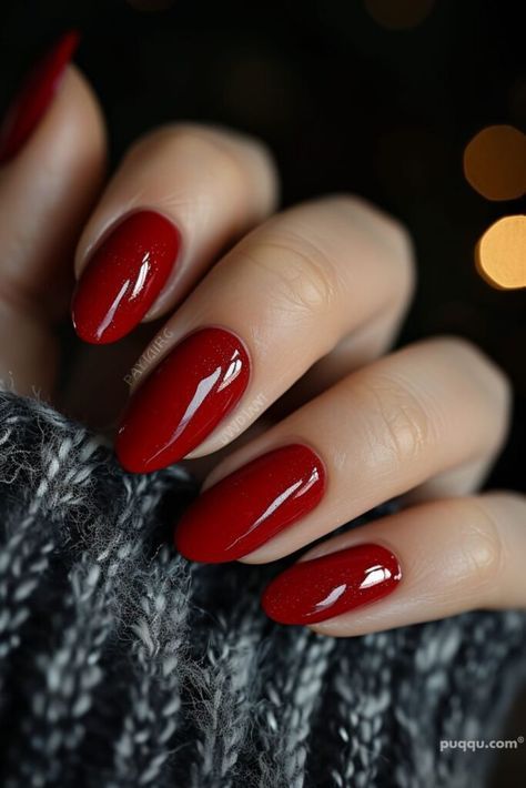 Classic Red Nails, Short Red Nails, Chrome Designs, Red Christmas Nails, Fall Nail Trends, Almond Shape Nails, Red Nail Designs, Red Nail, Short Acrylic Nails Designs