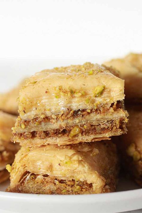 Vegan Baklava Vegan Baklava, Dairy Free Buttercream, Vegan Afternoon Tea, Vegan Scones, New Year's Desserts, Carrot Spice Cake, British Desserts, Afternoon Tea Recipes, Vegan Cheddar