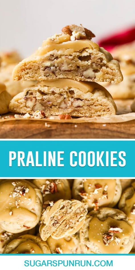 Pecan Crumble Cookies, Pecan Pralines Cookies, Cookies That Travel Well In The Mail, Gourmet Drop Cookies, Pecan Praline Cookies Recipe, Best Unique Cookie Recipes, Rum Cookies Recipes, Praline Desserts, Unique Cookie Flavors