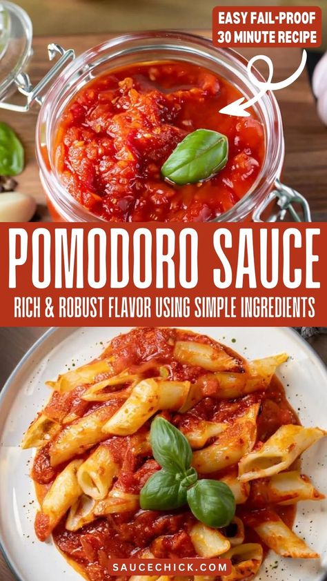 Pomodoro Sauce Recipe Italian Pomodoro Sauce, Pomadora Sauce, Spaghetti Pomodoro Recipe, Bf Tips, Pomodoro Sauce Recipe, Cafe Items, Italian Sauce Recipes, Italian Sauces, Tomatoe Sauce