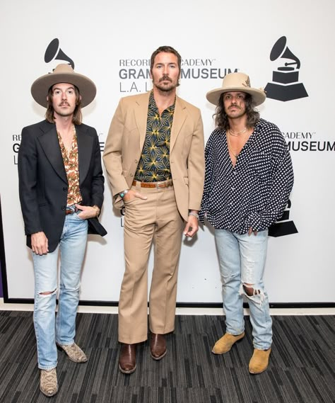 Midland: Printed dress shirts and cowboy boots forever—or at least for the rest of this summer. Midland Country Band, Cowboy Outfits Men, Cameron Duddy, Mark Wystrach, Cowboy Boots Men, Dresses With Cowboy Boots, Boots Outfit Men, Urban Cowboy, Printed Dress Shirts