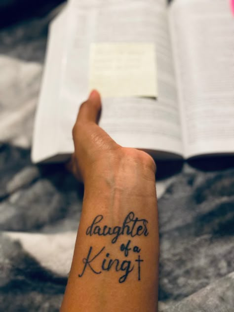 Daughter Of King Tattoo, Gods Daughter Tattoo, I Am His Tattoo, Daughter Of God Tattoo, Daughter Of A King Tattoo, Daughter Of The King Tattoo, Jesus Is King Tattoo, Child Of God Tattoo, Recovery Tats