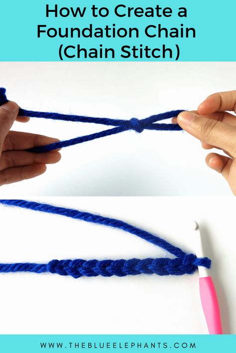 Crochet 101: Creating the Foundation Chain (Chain Stitch) | How To Crochet Chain Stitch, Chain Stitch Crochet Blanket, Starting A Crochet Chain, How To Do A Chain Stitch Crochet, How To Chain Stitch Crochet, Chain Stitch Crochet Tutorial, How To Start Crochet Chain, Start Crochet Chain, Crochet Starting Chain