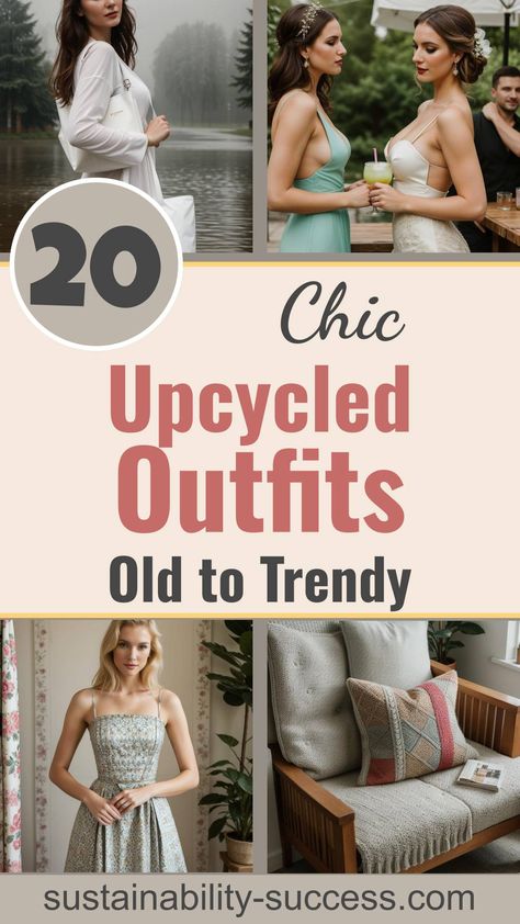 20 Creative Upcycled Fashion Ideas: From Old To Trendy Recycled Outfit For Boys, Easy Upcycling Ideas, Upcycled Skirts Diy, Upcycling Fabric Ideas, Upcycled Womens Clothing, Lace Upcycle Ideas, Diy Clothing Embellishments, Remake Old Clothes, Reusing Clothes Diy Upcycling