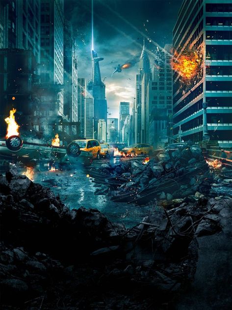 Destroyed City Background, Dark Lockscreen, Destroyed City, Superhero Background, I Phone Wallpaper, Wattpad Background, Marvel Background, Adobe Photoshop Design, Avengers Art