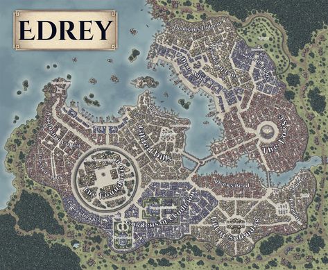 Edrey | Inkarnate - Create Fantasy Maps Online Inkarnate City Map, City Maps Dnd, City Fantasy Map, Fantasy City Maps, Dnd City Map, Fantasy City Map, Fantasy Map Making, Map Layout, Dnd World Map