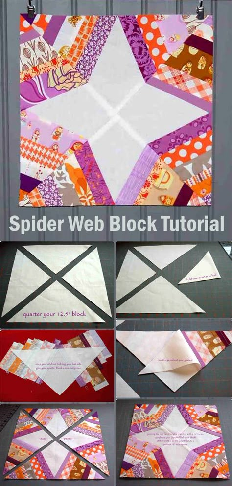 Wacky Web Quilt Pattern, Spiderweb Quilting Design, Spider Quilt Block Free Pattern, Spider Web Quilt Block, Spider Web Quilt Pattern Free, Spider Quilt Pattern, Spider Web Quilt Pattern, Spiderweb Quilt Pattern, Spider Quilt