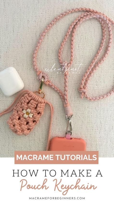 Learn how to make beautiful macrame keychains with these 21 step-by-step tutorials. Perfect for beginners, these tutorials will show you how to create unique and stylish keychains that you'll love to Macrame Keychain Tutorials, Diy Macrame Keychain Tutorials, Macrame Lanyard Diy, Macrame Keychain Diy Tutorials, Macrame Phone Strap, Easy Macrame Keychain, Beginner Macrame Projects, Macrame With Beads, Keychain Diy Easy