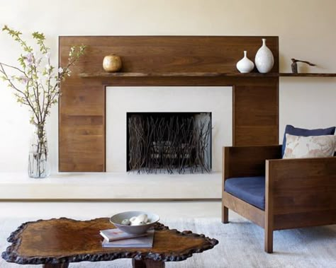 Living Rooms-10-1 Kind Design Contemporary Fireplace Mantels, Modern Shelf Decor, Modern Fireplace Mantels, Foyer Remodel, Contemporary Fireplace Designs, Sleek Fireplace, Fireplace Decorations, Modern Floating Shelves, Fireplace Mantel Shelf