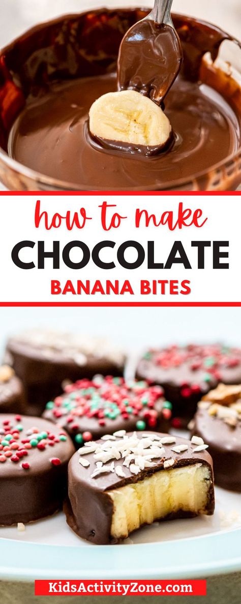 Easy Chocolate Covered Bananas, How To Make Frozen Chocolate Covered Bananas, Chocolate Dipped Banana Slices, Chocolate Cover Bananas, Frozen Dipped Bananas, Chocolate Dip Bananas, Frozen Chocolate Banana Bites, Banana Chocolate Dipped, How To Make Chocolate Covered Bananas