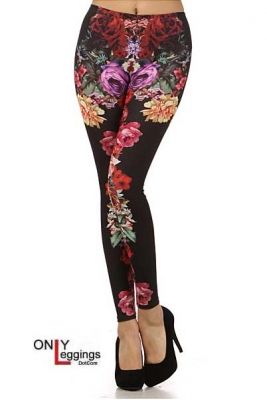 Mirror Rose Leggings Funky Leggings, Amanda Tapping, Sheer Chiffon Blouse, Flower Leggings, Rose Leggings, Panty Hose, Leggings Tops, Body Suits, Leather Floral