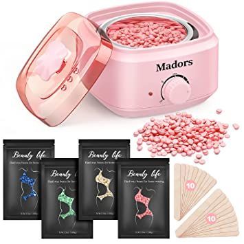 Waxing Kit for Women Wax Kit - Madors Wax Warmer for Hair Removal Wax Machine for Brazilian Eyebrow Bikini Armpit Leg Wax Pot with Hard Wax Beads (Pink) Home Made Wax, Wax Machine, Hair Removal Wax, Hard Wax Beans, Wax Kit, Wax Pot, Waxing Salon, Wax Bean, Wax Beads