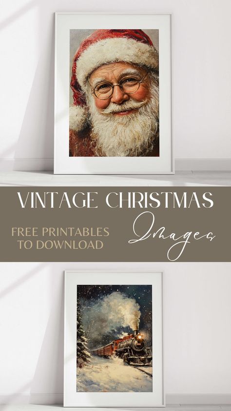 Vintage Christmas Images Picture Prints Free Printables, Winter Wall Art Prints, Holiday Scenes Winter, Christmas Vintage Printables, 8 X 10 Christmas Printable Free, Free Christmas Tree Printables Vintage, Vintage Santa Pictures, Free Printable Christmas Artwork, Free Vintage Santa Printables