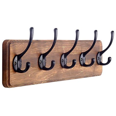 Clothes Hanger Wall, Jacket Holder Ideas Coat Racks, Hook For Clothes, Wall Hanging Coat Rack, Wall Rack Design, Farmhouse Island Lighting, Wall Clothes Hanger, Wood Coat Hooks, Door Coat Hanger