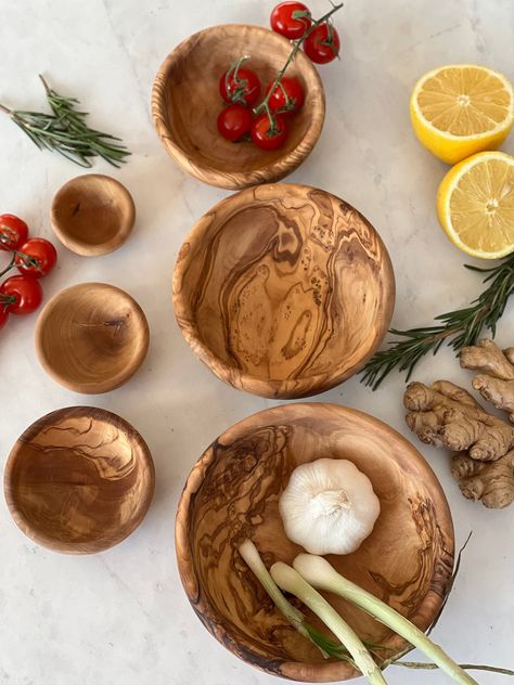 Wooden Bowl Set of 6 | Dipping Bowl Set | Pinch Bowls | Wooden Salad Bowl Set Olive Wood Bowl, Wooden Kitchenware, Wood Plates, Wood Dishes, Wooden Platters, Wooden Salad Bowl, Wood Salad Bowls, Wooden Dishes, Pinch Bowls