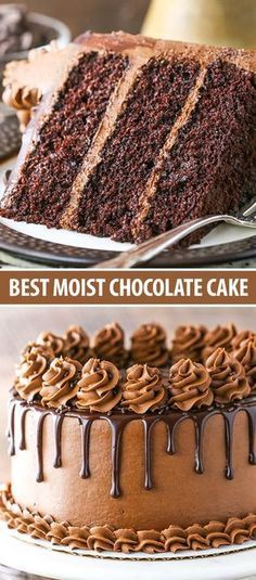 Best Moist Chocolate Cake, Moist Chocolate Cake Recipe, Easy Vanilla Cake Recipe, Resepi Biskut, Kek Lapis, Resipi Kek, Chocolate Cake Recipe Moist, Amazing Chocolate Cake Recipe, Chocolate Cake Recipe Easy