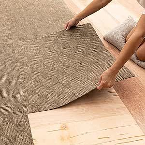 Mohawk Home 24" x 24" Indoor/Outdoor 0.25" Pile Height, Peel and Stick Carpet Tile, Brown Polyester, (15 Tiles) (60 sqft/Box) Peel And Stick Carpet Tiles, Floor Coverings Ideas, Carpet Tile Texture, Carpet Tiles Ideas, Peel And Stick Carpet, Carpet Tiles Design, Tile Carpet, Indoor Outdoor Carpet, Carpet Squares