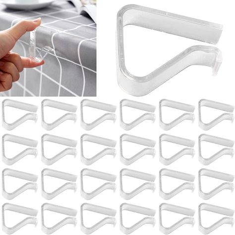 24 Pieces Transparent Clear Tablecloth Clips, Plastic Table Cloth Clips，Windproof Table Cover Holder Clamps，Table Cloth Holder for Christmas Home Wedding Party Indoor Outdoor Camping Picnic(24, Small) Laser Tag Party Ideas, Table Cloth Clips, Plastic Table Cloth, Table Skirting, Laser Tag Party, Book Theme, Plastic Table, Desk Supplies, Laser Tag