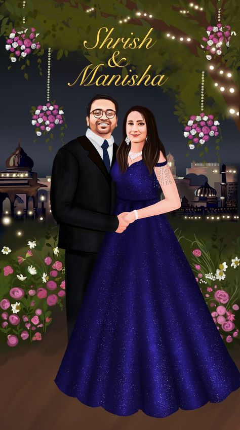 DM to get your invite noww !! Reception Caricature, Reception Illustration, Shadi Decor, Engagement Invitation Card Design, Groom Cartoon, Couple Illustrations, Caricature Wedding Invitations, Cartoon Wedding, Couple Caricature