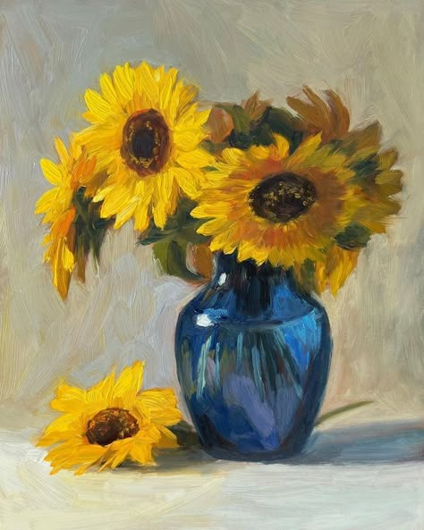 Oil Painting For Beginners Flowers, Oil Painting Canvas Aesthetic, Happy Oil Painting, Flower And Vase Painting, Oil Painting Floral, Flower Vase Painting Acrylic, Simple Oil Painting Ideas, Simple Oil Pastel Art, Flower Oil Pastel