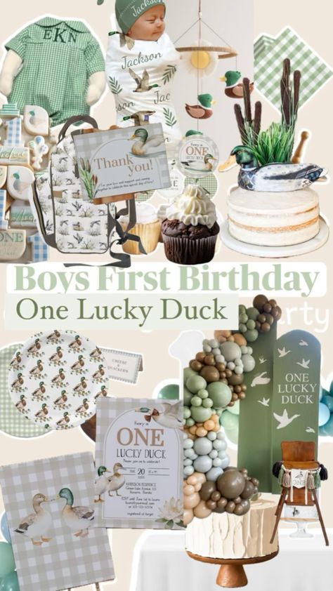 Celebrate your little one's first birthday with our adorable "One Lucky Duck" invitation template! Perfect for a duck-themed party, this editable design features charming mallard ducks and is incredibly easy to customize, download, and print. Get ready to throw a quacking birthday party with this delightful invite! Lucky Duck Birthday Party, One Lucky Duck Birthday Party, Happy Birthday Noah, One Lucky Duck Birthday, Duck First Birthday, Duck Party Ideas, Lucky Duck Birthday, Mommy Pictures, Duck Birthday Party