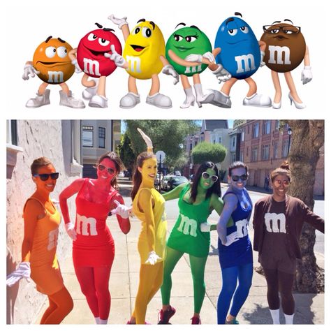 Rainbow Group Costume, Green M&m Costume, M Ms Costume, Muck Up Day Costumes, Milk Costume, M&m Halloween Costume, Family Group Costumes, M&m Costume, M Costumes