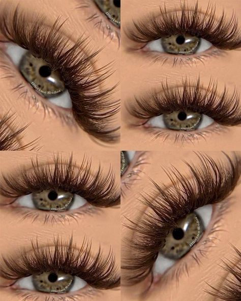 Brown And Black Lashes Extensions, Whisky Eyelashes, Brown Wispy Lashes, Brown Eyelash Extensions Lashes, Burgundy Lash Extensions, Brown And Black Eyelash Extensions, Light Brown Eyelash Extensions, Whiskey Lashes, Brown Lash Set