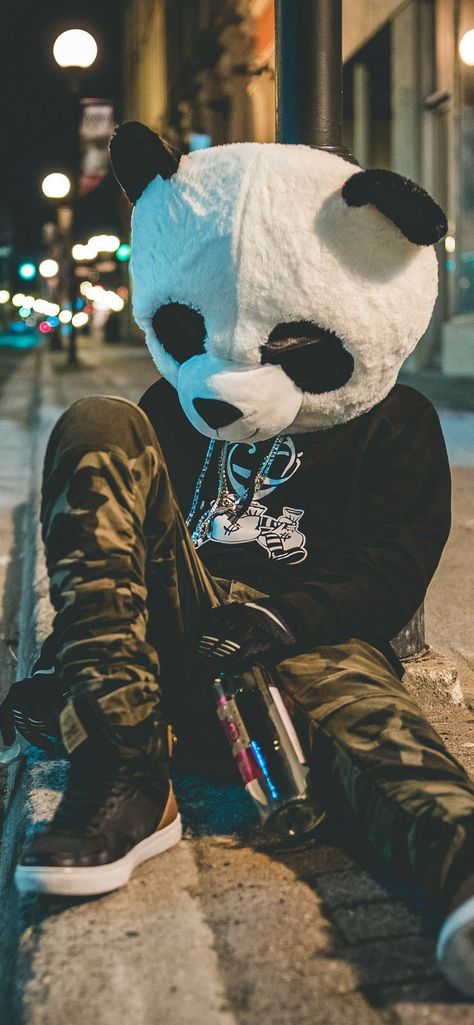 Wallpaper Backgrounds Panda, Wallpapers Tupac, Wallpaper For Insta, Tupac Artwork, Cool Wallpapers For Guys, Yogurt Land, Dj Panda, Panda Wallpaper Iphone, Neon Mask