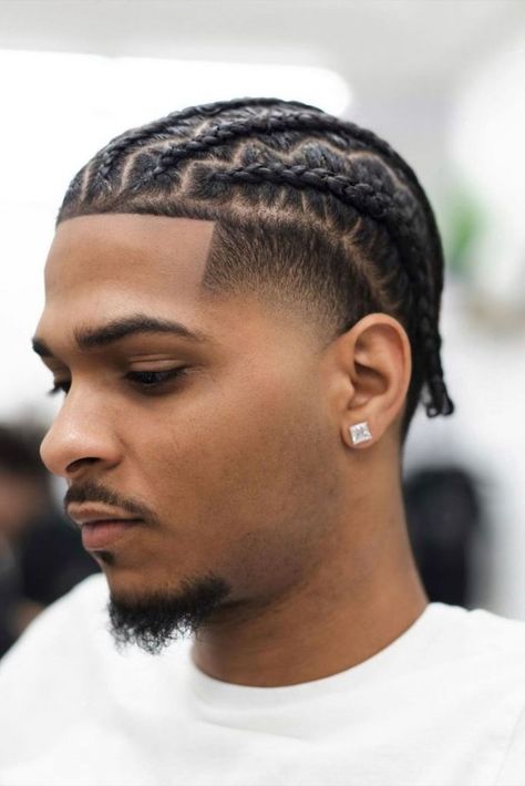 17 Stylish Braids for Men with Taper 2024: Unique Hairstyles with Tapered Fades and Plats Men Braids Hairstyles Full Head Short, Cornrows With Taper Fade, Boys Plats Hairstyles, High Taper Cornrows, Cornrows Straight Hair, Low Taper Braids, Fade With Braids Men, Braids With Taper Fade, Taper Fade Braids Men